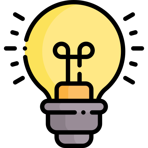 icono de un foco iluminado por ideas